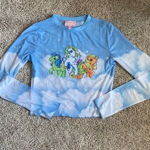 Dolls Kill Sky Blue Long Sleeve with Pony Design